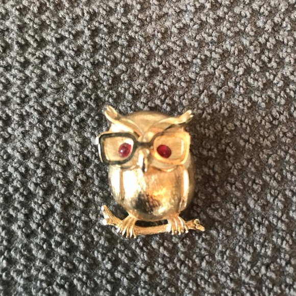 Owl Brooch with moving glasses - Picture 7 of 9